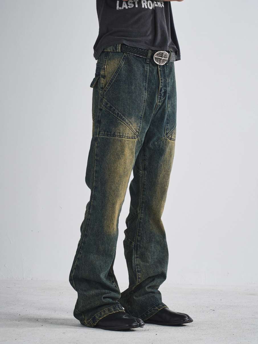 RUSURE Heavy Washed Flared Jeans | Face 3 Face