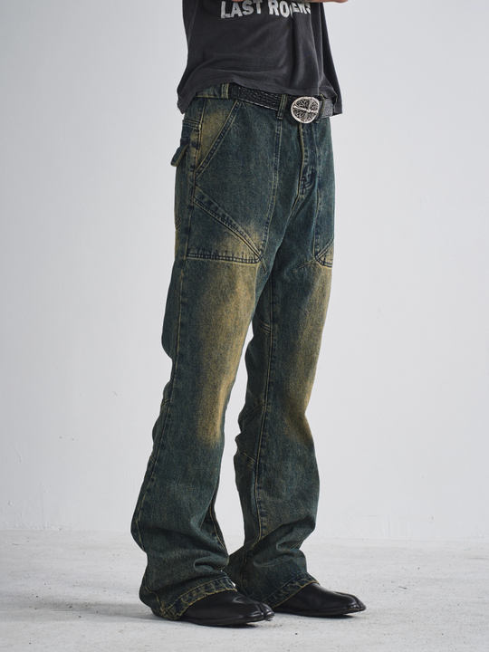 RUSURE Heavy Washed Flared Jeans | Face 3 Face