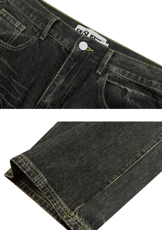 RUSURE Cat Whiskers Washed Jeans | Face 3 Face