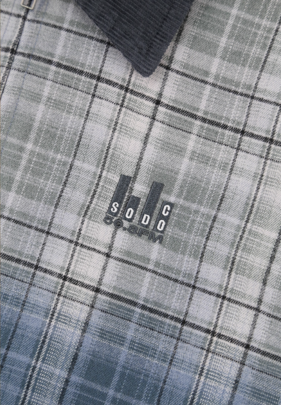 SOD Co. Washed Blue Gradient Plaid Jacket | Face 3 Face