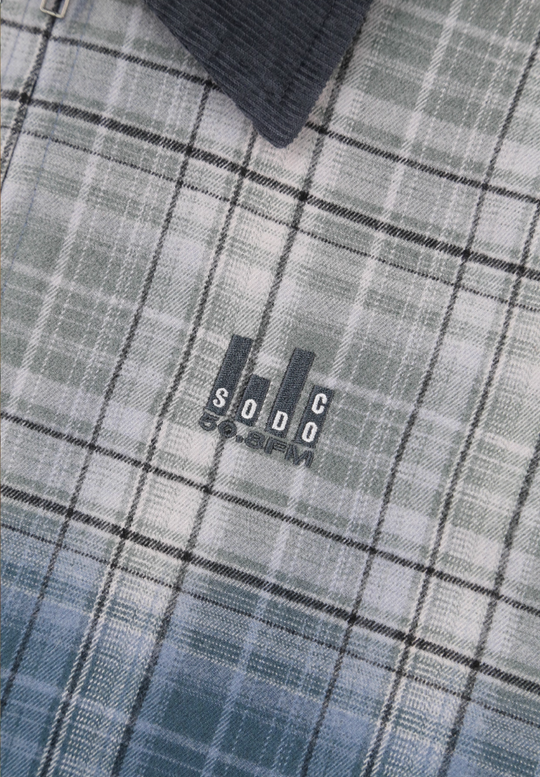 SOD Co. Washed Blue Gradient Plaid Jacket | Face 3 Face