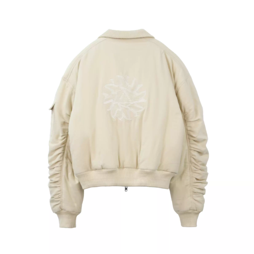 SOD Co. Beige Pilling Custom Pleated MA-1 Bomber Jacket | Face 3 Face