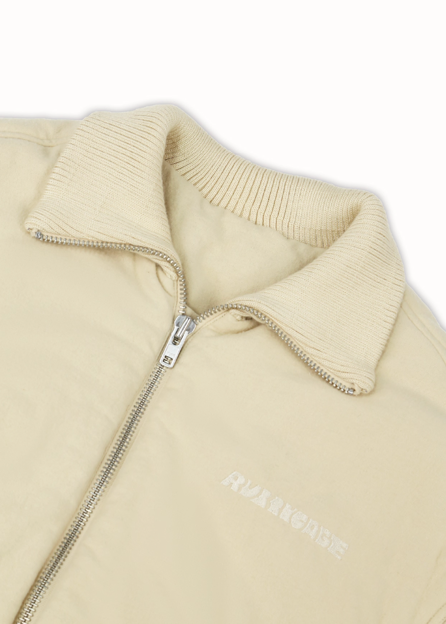 SOD Co. Beige Pilling Custom Pleated MA-1 Bomber Jacket | Face 3 Face