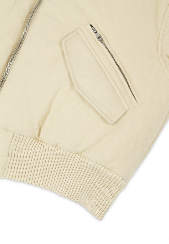 SOD Co. Beige Pilling Custom Pleated MA-1 Bomber Jacket | Face 3 Face