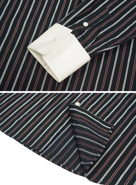 SOD Co. Striped Contrast Color Long Sleeve Shirt | Face 3 Face
