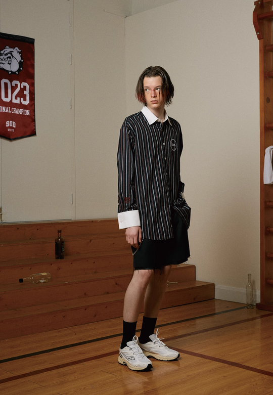 SOD Co. Striped Contrast Color Long Sleeve Shirt | Face 3 Face