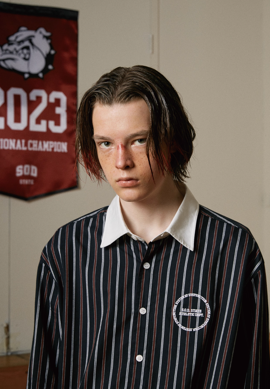 SOD Co. Striped Contrast Color Long Sleeve Shirt | Face 3 Face