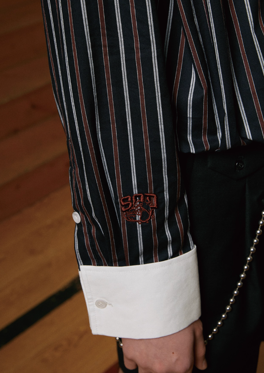 SOD Co. Striped Contrast Color Long Sleeve Shirt | Face 3 Face