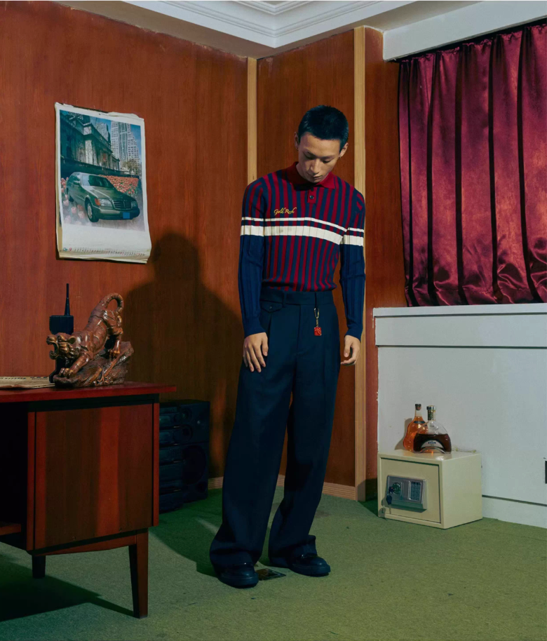 SOD Co. Rib Knit Striped Polo Shirt | Face 3 Face