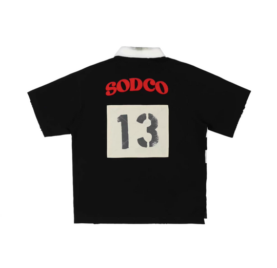 SOD Co. Patchwork Distressed Rugby Polo | Face 3 Face