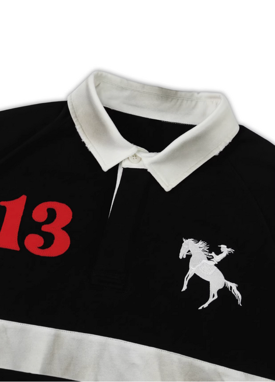 SOD Co. Patchwork Distressed Rugby Polo | Face 3 Face