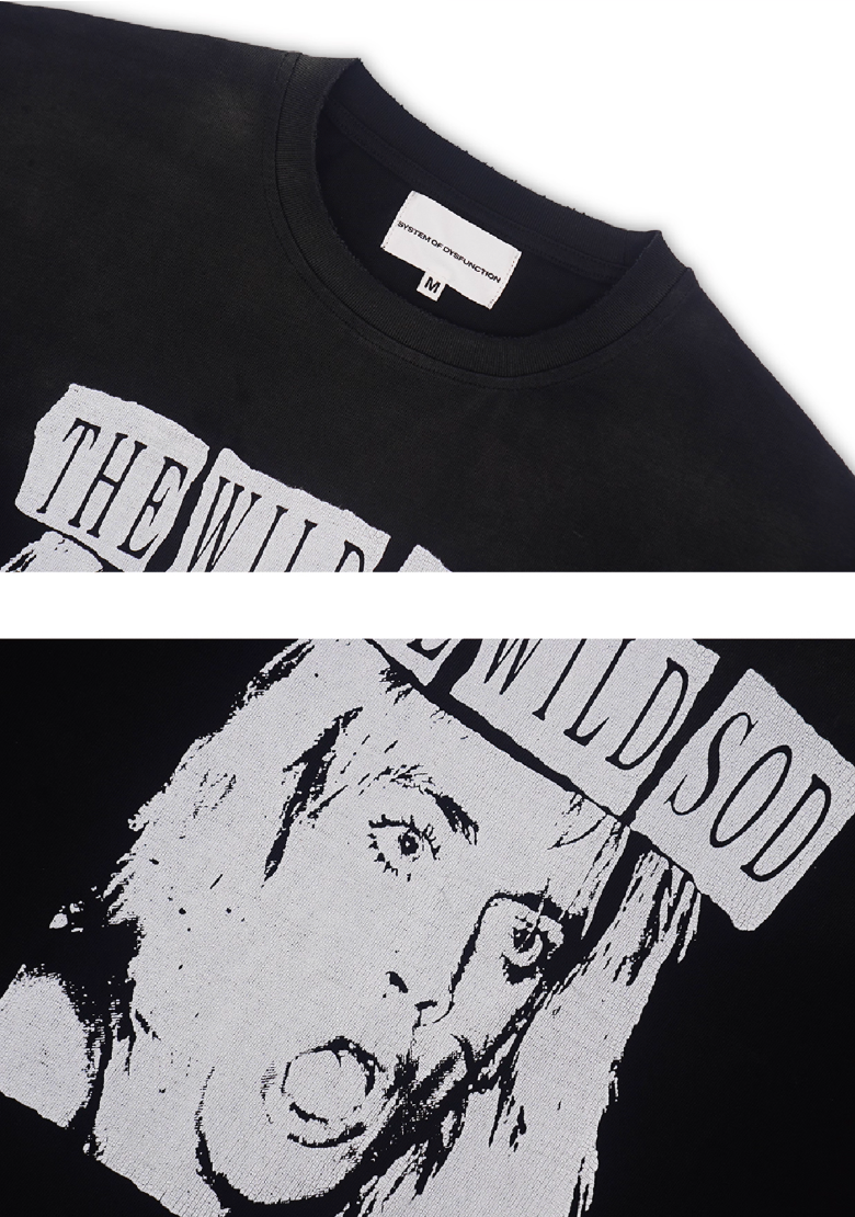 SOD Co. Rock Print Distressed Cropped Long Sleeve Tee | Face 3 Face