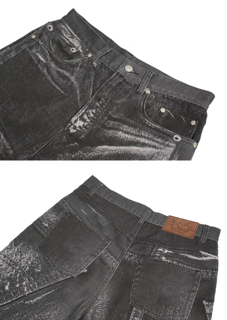 SOD Co. Digital Distressed Print Jeans | Face 3 Face