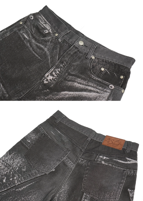 SOD Co. Digital Distressed Print Jeans | Face 3 Face