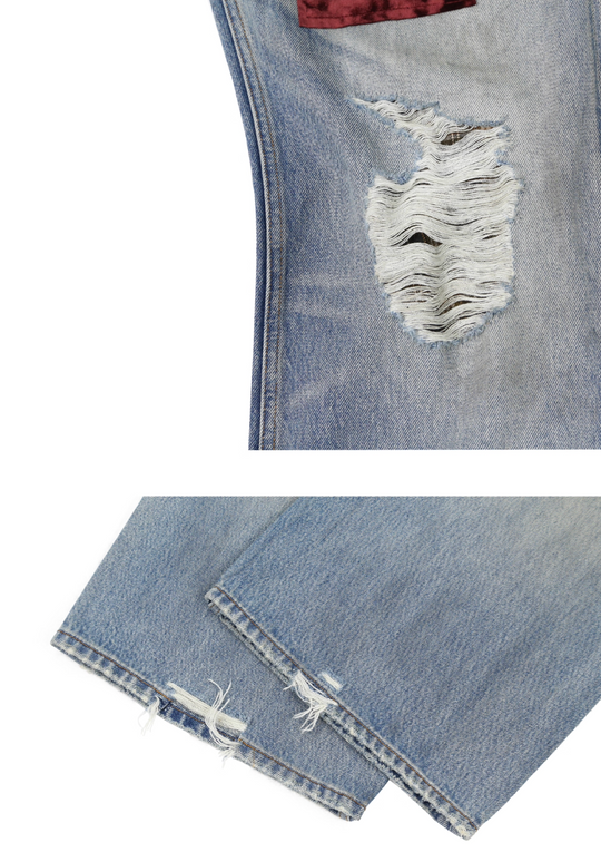 SOD Co. Velvet Patchwork Washed Flared Jeans | Face 3 Face