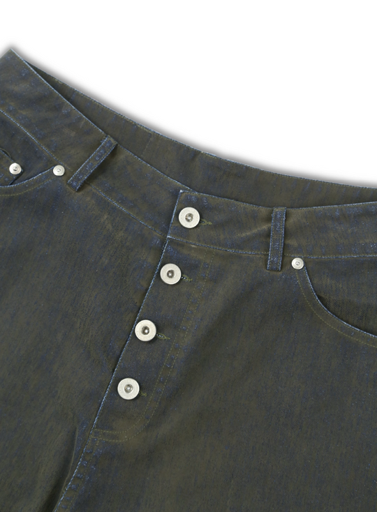 SOD Co. Washed Flocked Baggy Denim Shorts | Face 3 Face