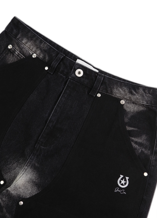 SOD Co. Wave Washed Patched Denim Jeans | Face 3 Face