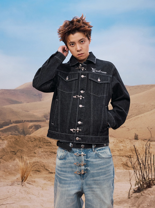 YADcrew Snap Button Denim Jacket | Face 3 Face