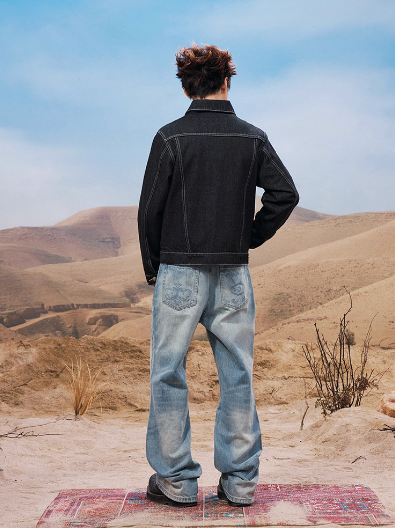 YADcrew Snap Button Denim Jacket | Face 3 Face