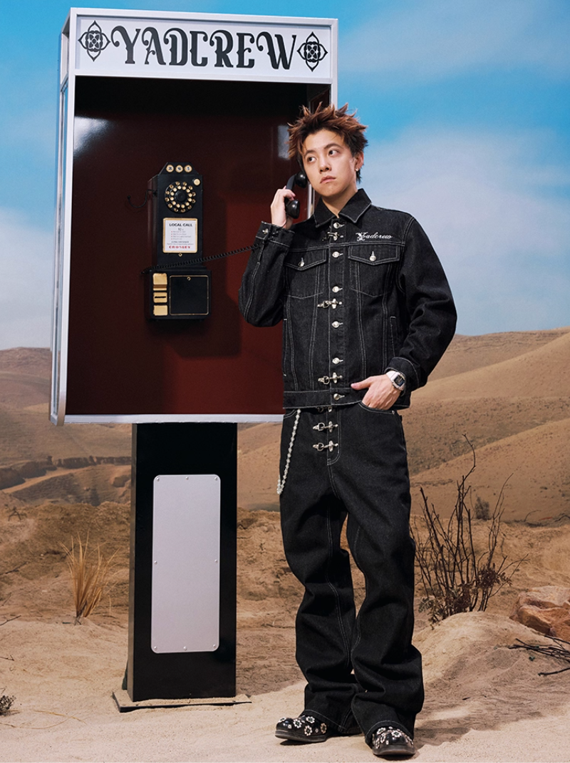 YADcrew Snap Button Denim Jacket | Face 3 Face