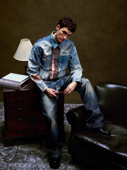 YADcrew Washed Digital Print Denim Jacket | Face 3 Face