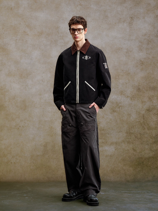 YADcrew Lace Line Embroidered Work Jacket | Face 3 Face