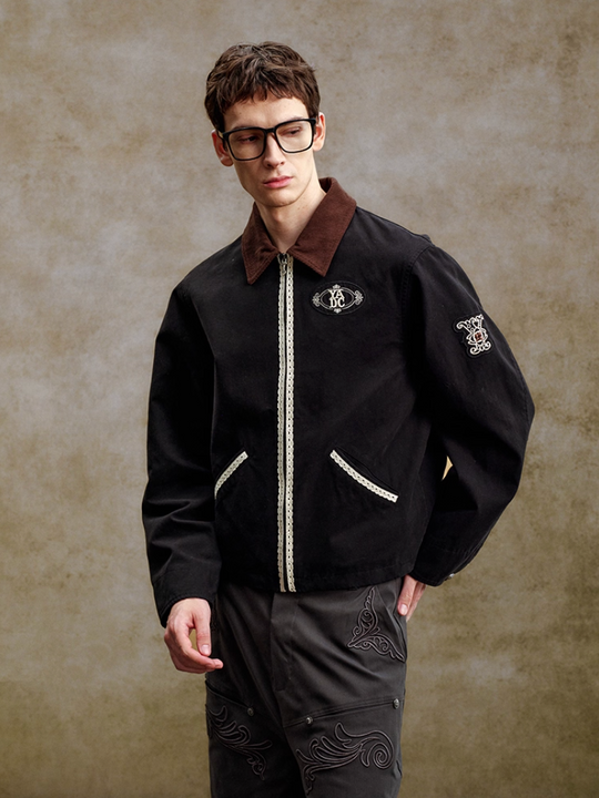 YADcrew Lace Line Embroidered Work Jacket | Face 3 Face