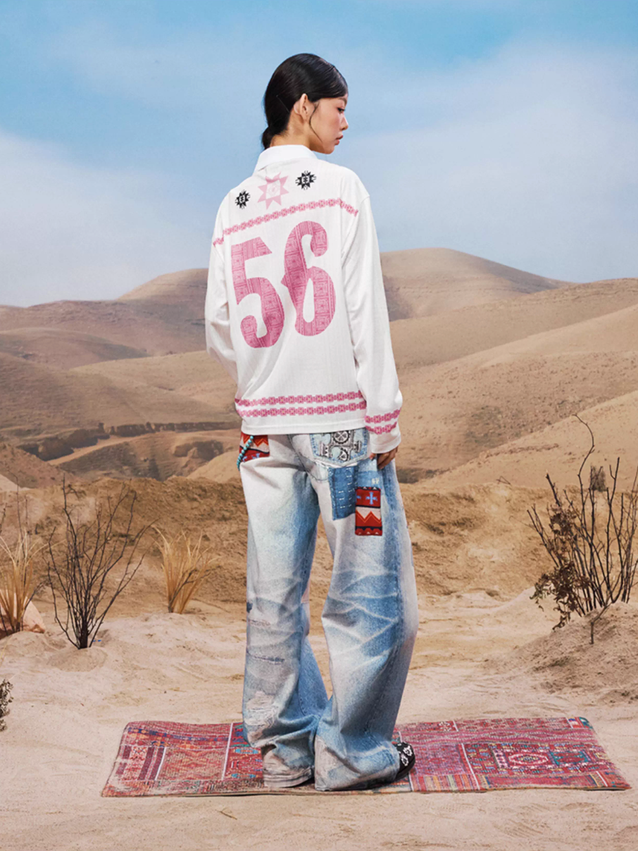 YADcrew Ethnic Patchwork Print Jeans | Face 3 Face