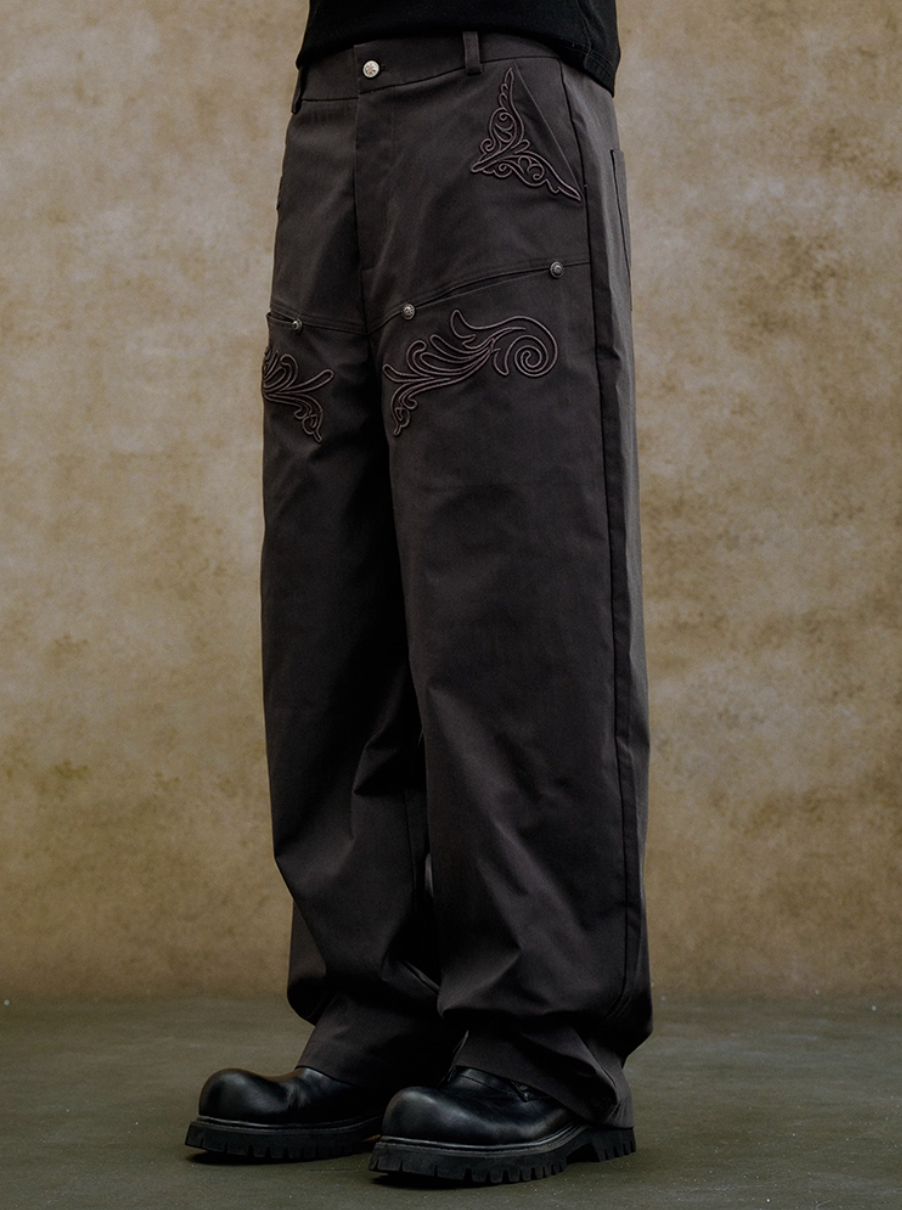 YADcrew 3D Embroidery Work Pants | Face 3 Face