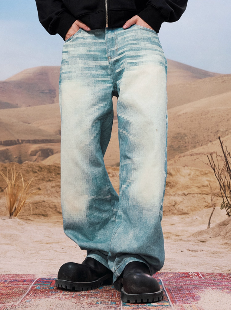 YADcrew 3D Mosaic Print Jeans | Face 3 Face