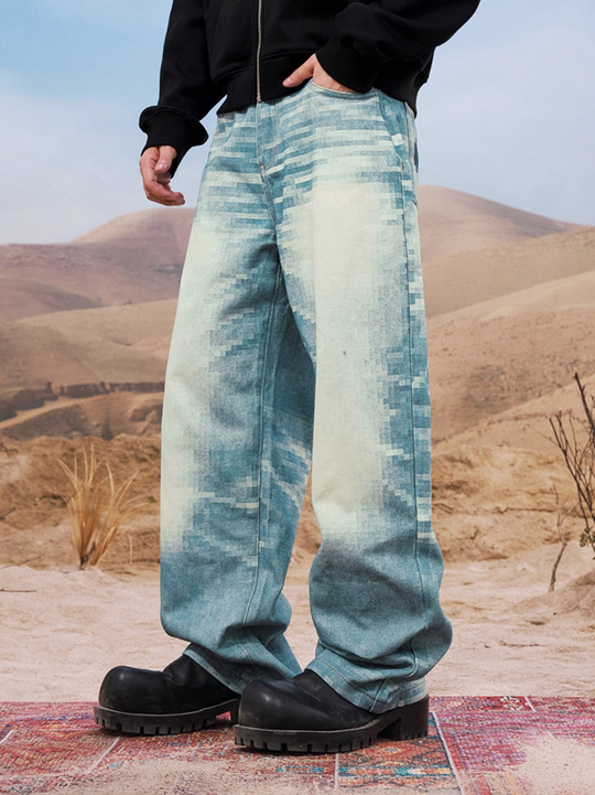 YADcrew 3D Mosaic Print Jeans | Face 3 Face