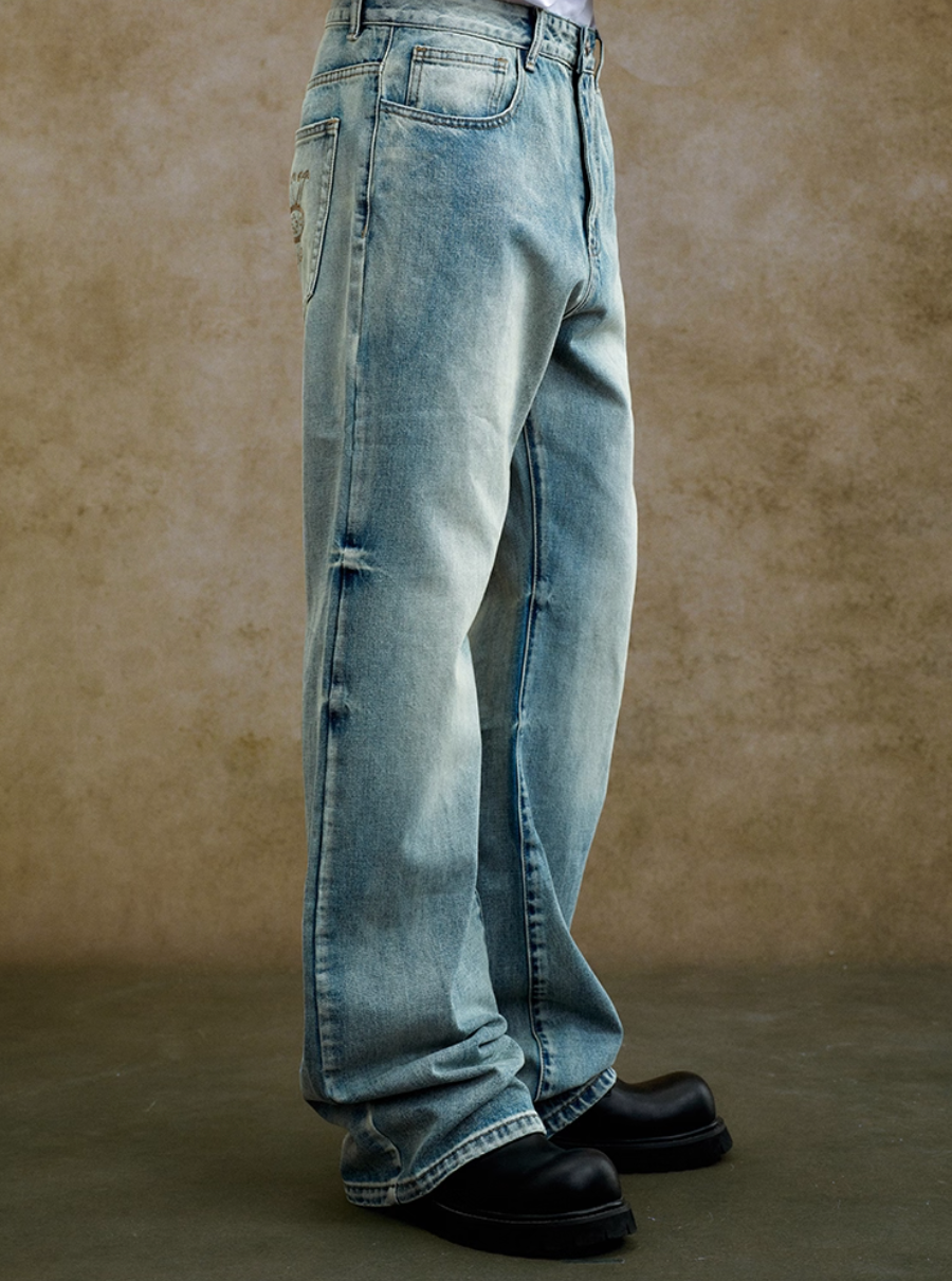 YADcrew Washed Whisker Jeans | Face 3 Face