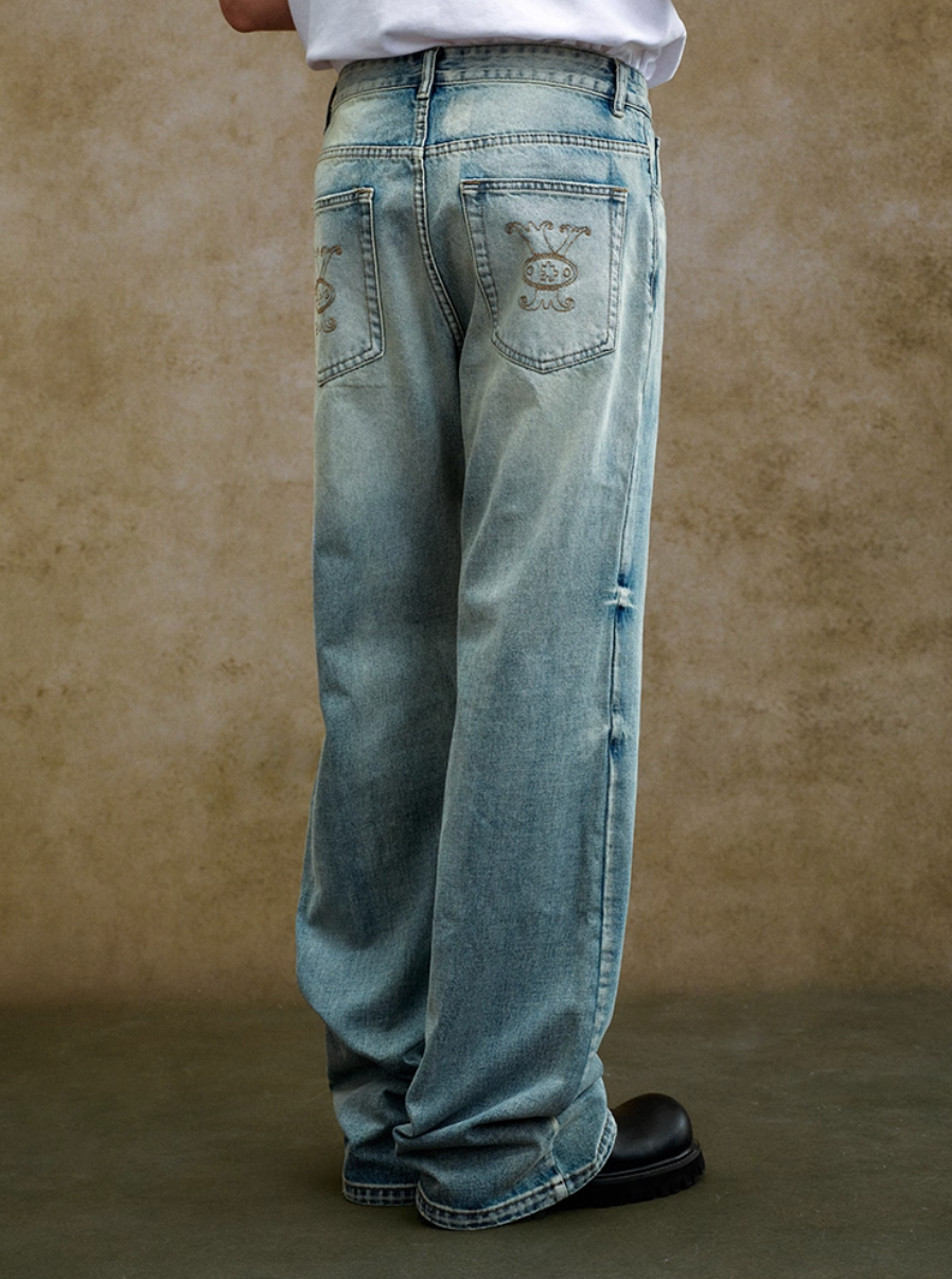 YADcrew Washed Whisker Jeans | Face 3 Face