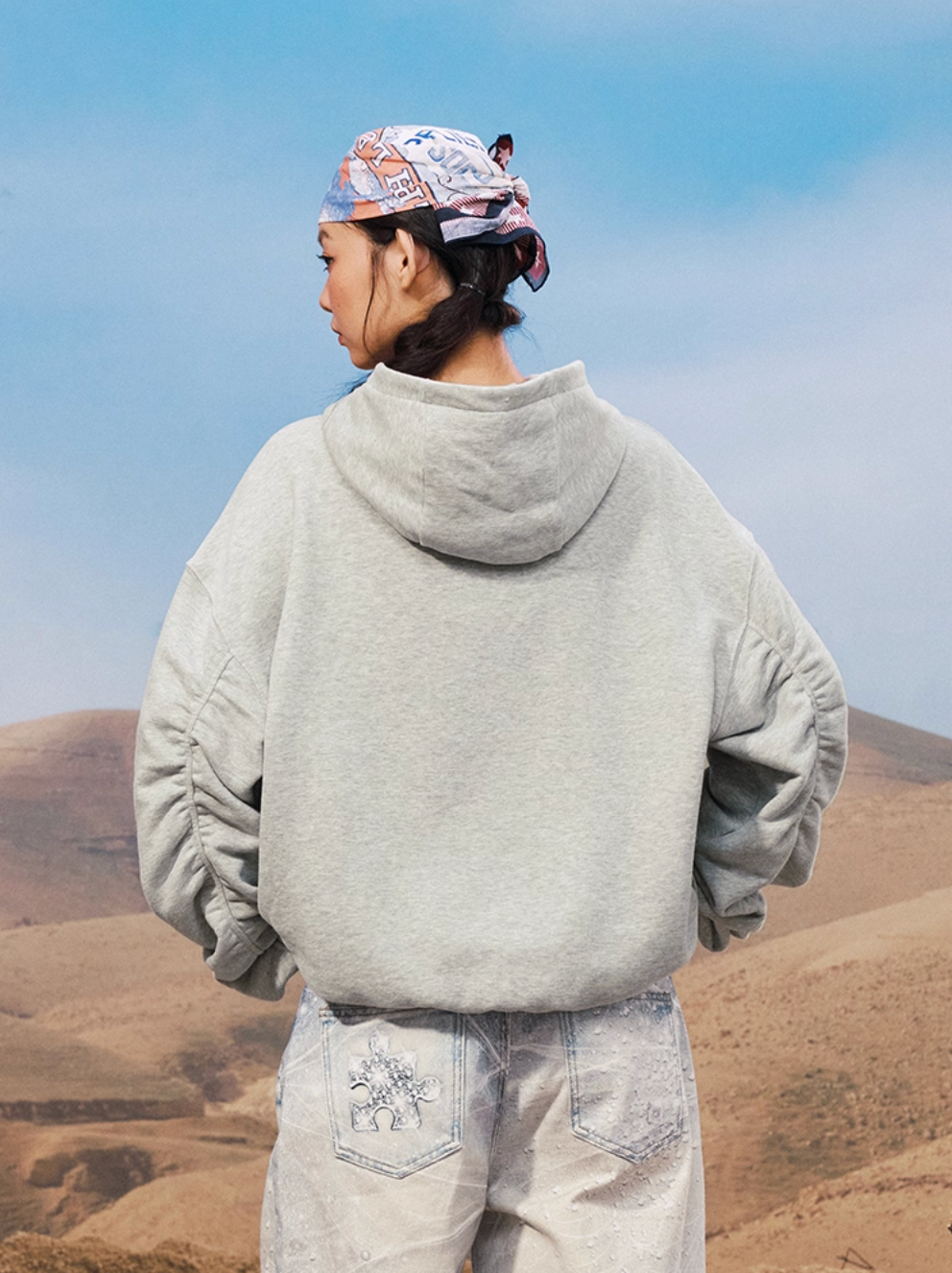 YADcrew Peace Dove Pleated Sleeves Hoodie | Face 3 Face