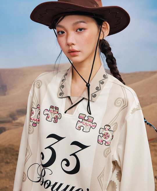 YADcrew Ethnic Puzzle Long Sleeve Polo Soccer Jersey | Face 3 Face