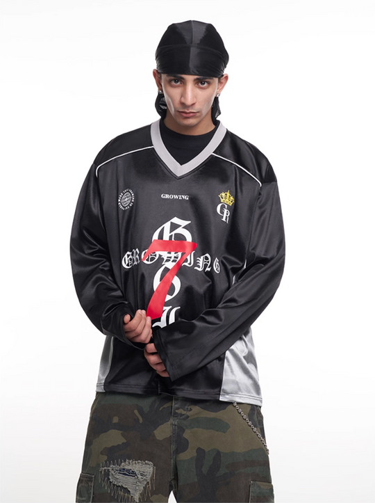 F3F Select Number 7 Crown Badge Long Sleeve Hockey Jersey | Face 3 Face