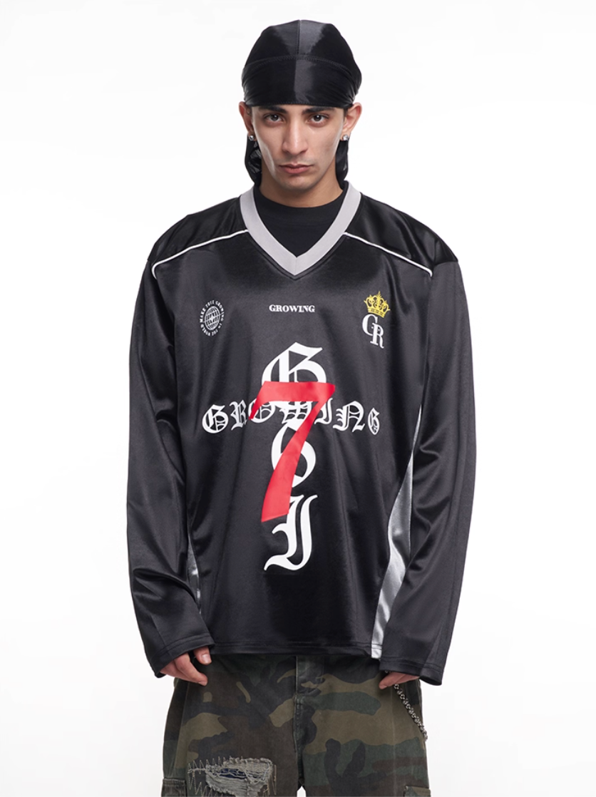 F3F Select Number 7 Crown Badge Long Sleeve Hockey Jersey | Face 3 Face