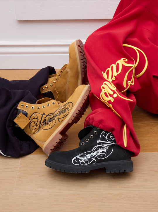 KARMANISTIC Nubuck Leather Embroidered Work Boots | Face 3 Face