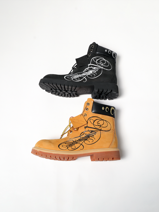 KARMANISTIC Nubuck Leather Embroidered Work Boots | Face 3 Face