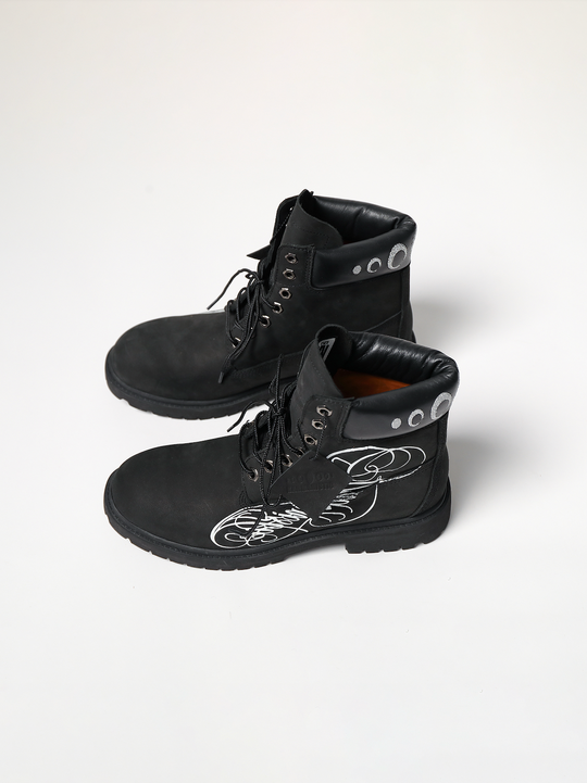 KARMANISTIC Nubuck Leather Embroidered Work Boots | Face 3 Face