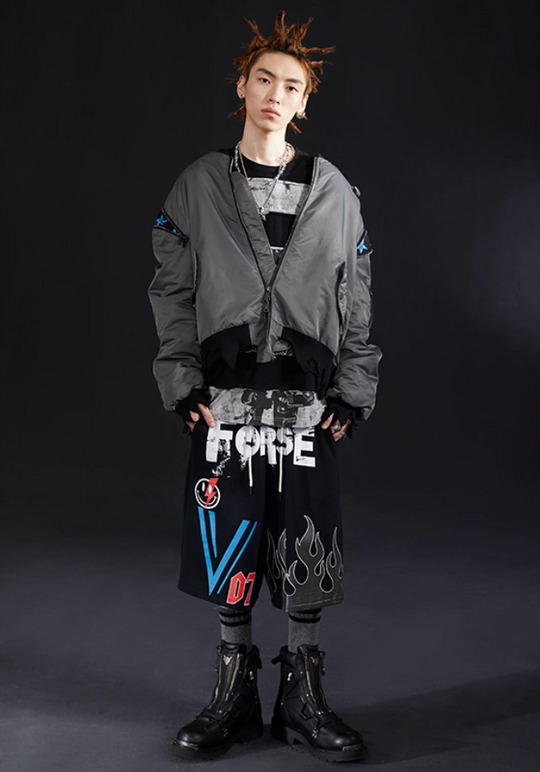 VENTUREK Star Shoulder Zipper MA-1 Bomber Jacket | Face 3 Face
