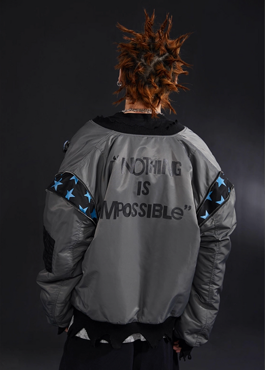 VENTUREK Star Shoulder Zipper MA-1 Bomber Jacket | Face 3 Face