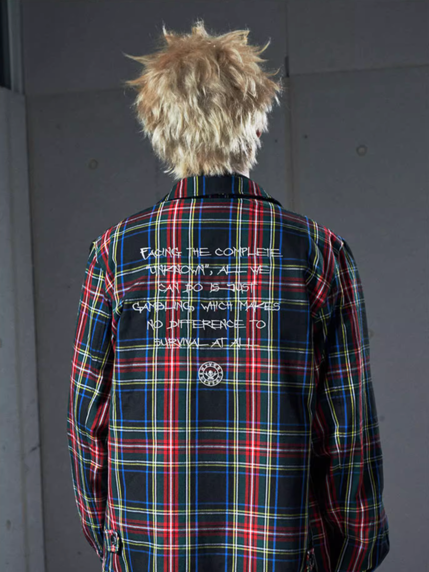 VENTUREK Tartan Check Embroidered Fringe Jacket | Face 3 Face