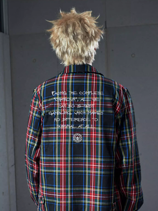 VENTUREK Tartan Check Embroidered Fringe Jacket | Face 3 Face