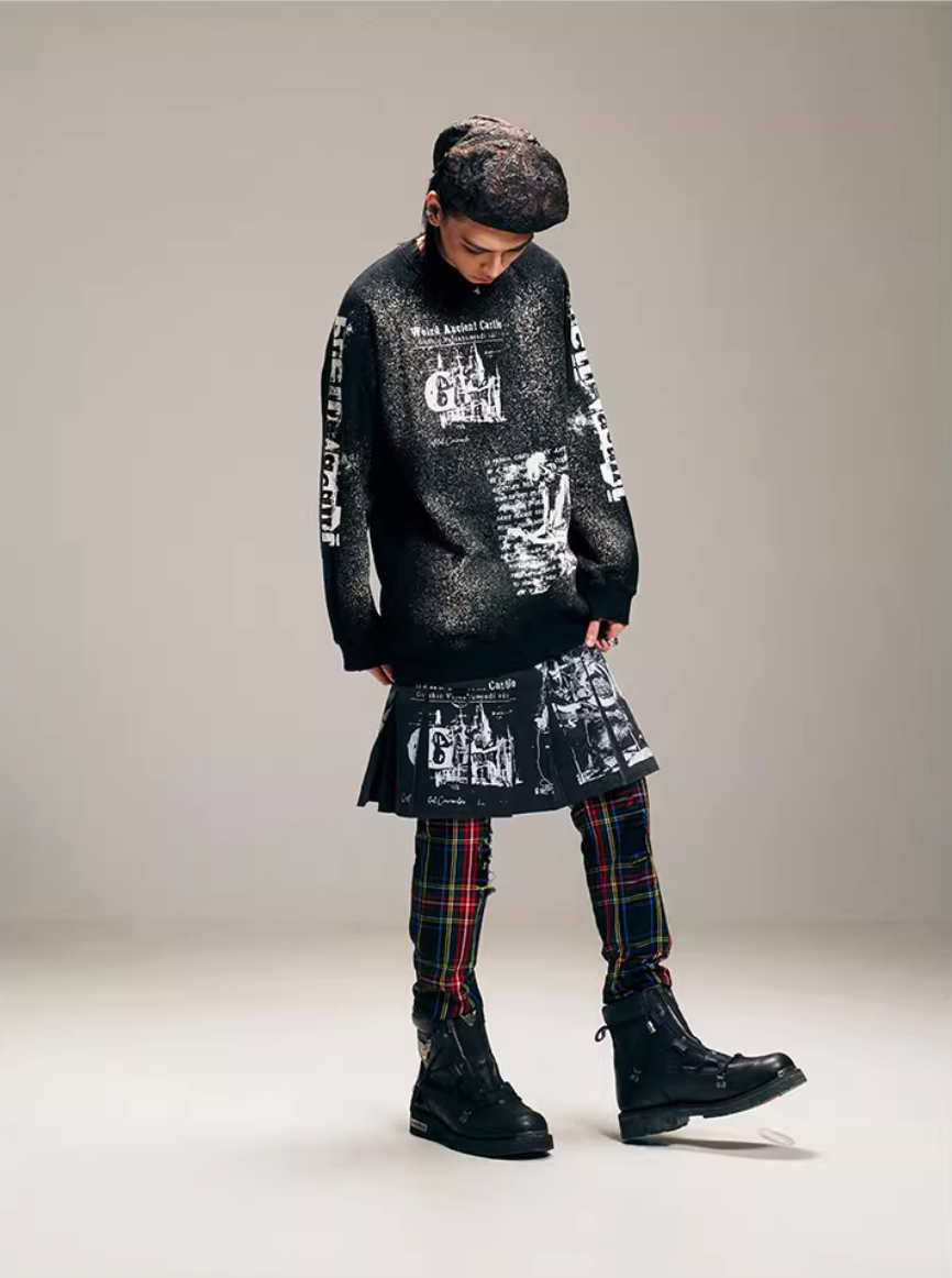 VENTUREK Graffiti Letter Dot Spray Print Sweatshirt | Face 3 Face