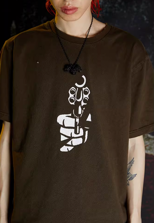 VENTUREK Washed Gun Cracked Print Tee | Face 3 Face