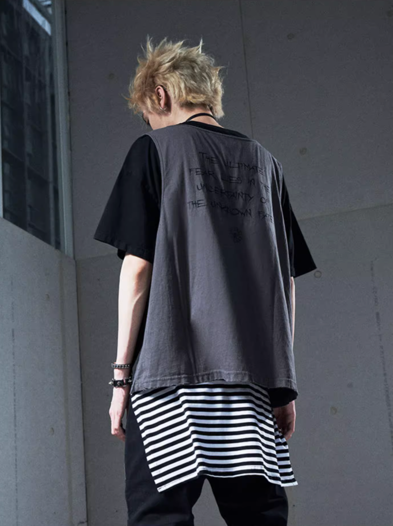 VENTUREK Double Layer Multi Zipper Destroyed Tee | Face 3 Face