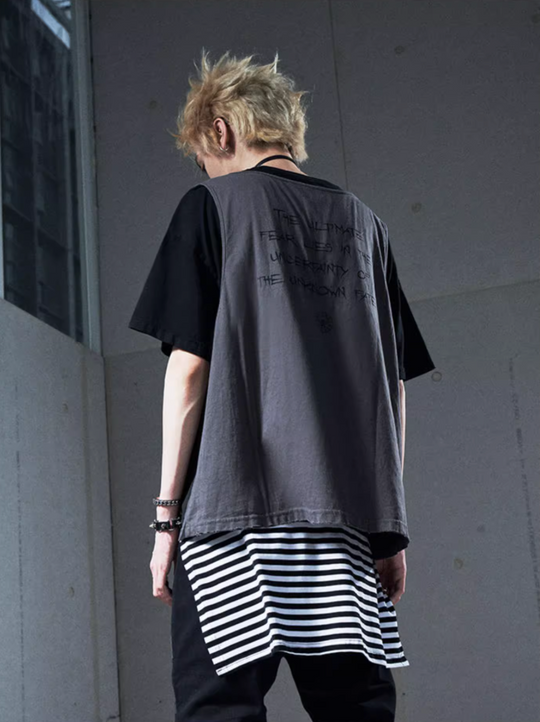 VENTUREK Double Layer Multi Zipper Destroyed Tee | Face 3 Face