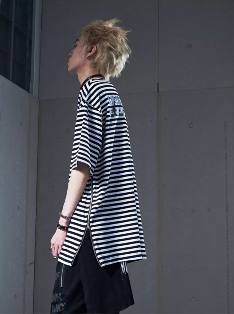 VENTUREK Striped Side Zipper Tee | Face 3 Face