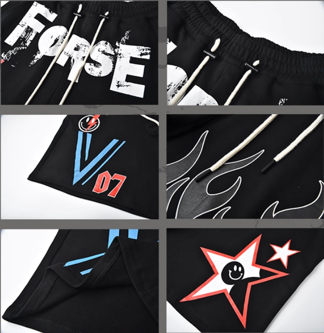 VENTUREK Graffiti Spray Print Sweat Shorts | Face 3 Face
